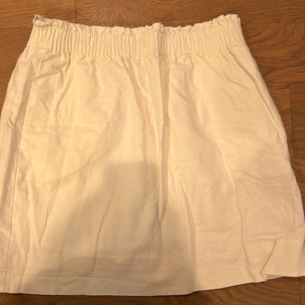 J. Crew White Elastic Waist Skirt